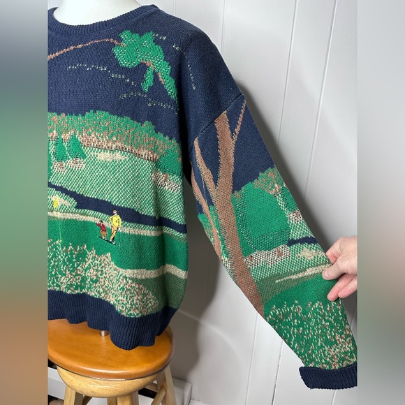 Vintage Salty Dog Gant Golf Scene Landscape Sweater - Picture 8 of 12